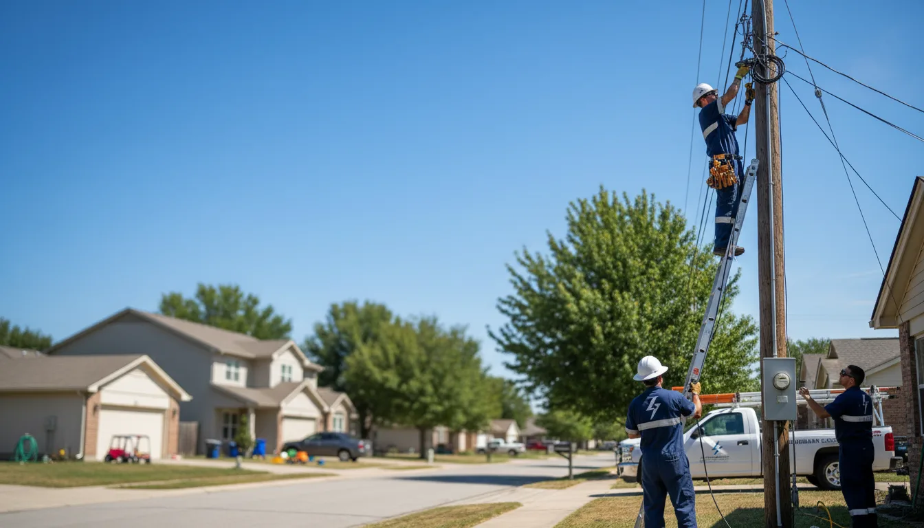 Residential electrician providing installation services in Wynona, OK